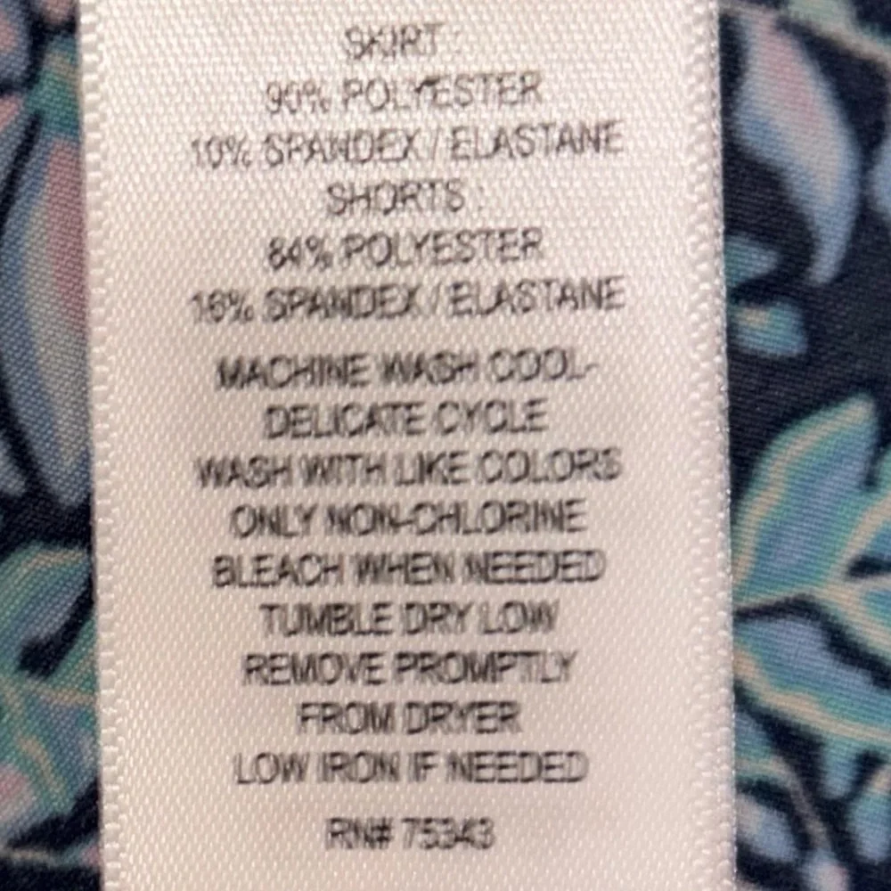 Tommy Bahama Skort Set Sleeveless Navy Top Blue Floral Print Skort Women’s XS